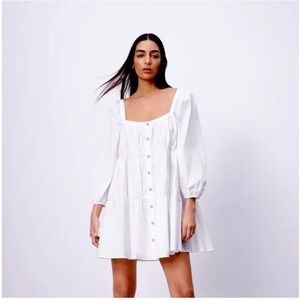 Zara dress white square neck mini dress size small